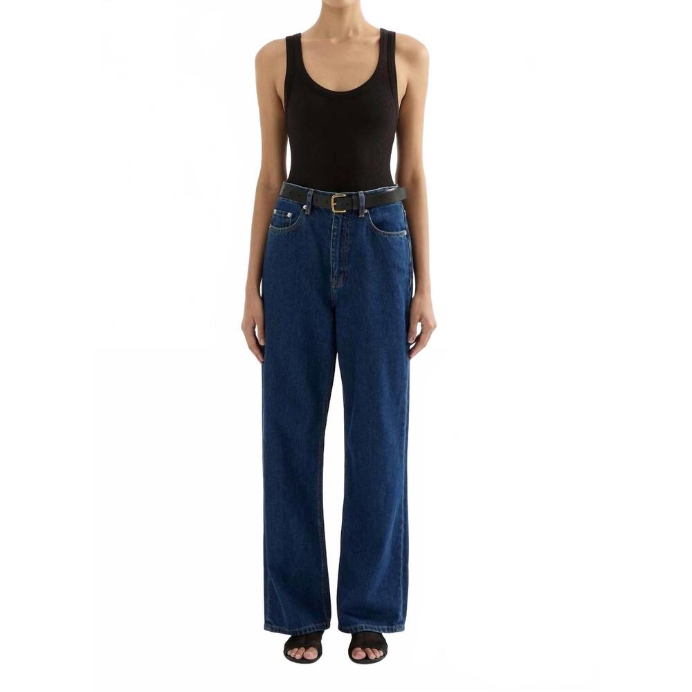 NEW NUDE LUCY organic relaxed leg jeans in force blue